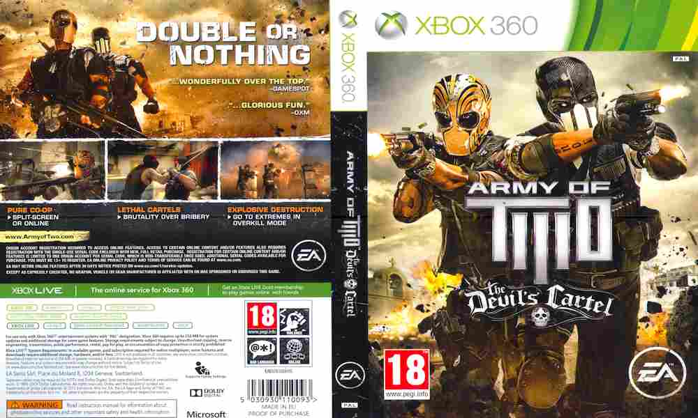 Игра Army of Two The Devil's Cartel, Xbox 360, 176-219, Баград.рф
